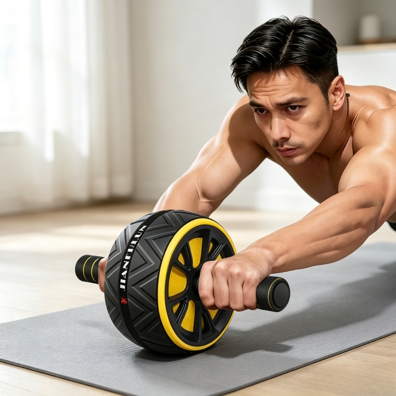 Home Gym Hyrox - Non‑Slip Grip Ab Roller Wheel, Durable
