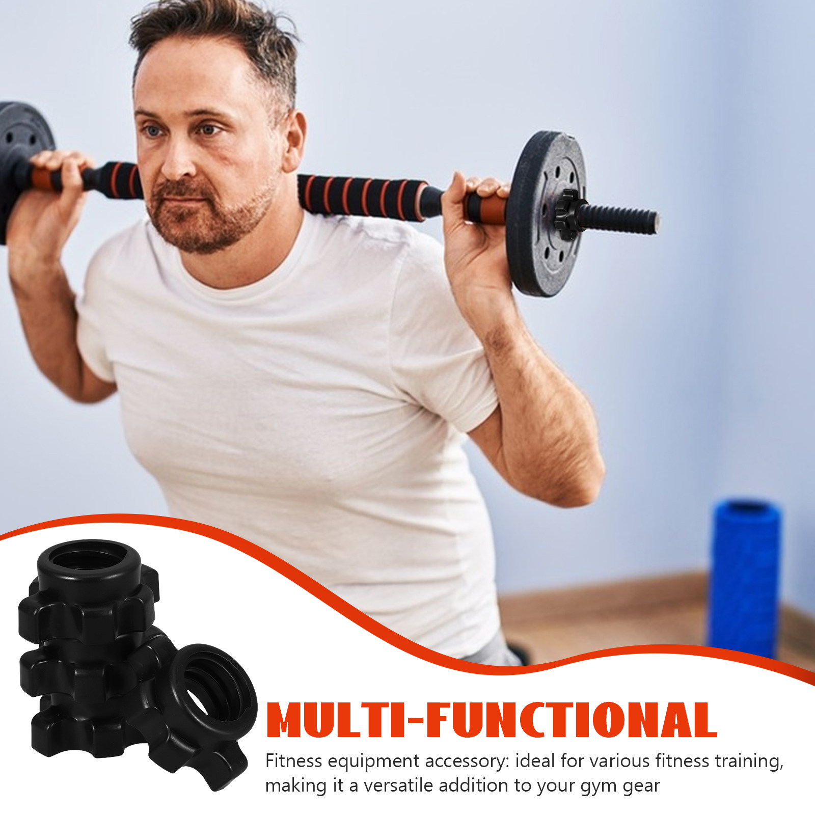 Home Gym Hyrox - 4 Pcs Plastic Nut Dumbbell Bar
