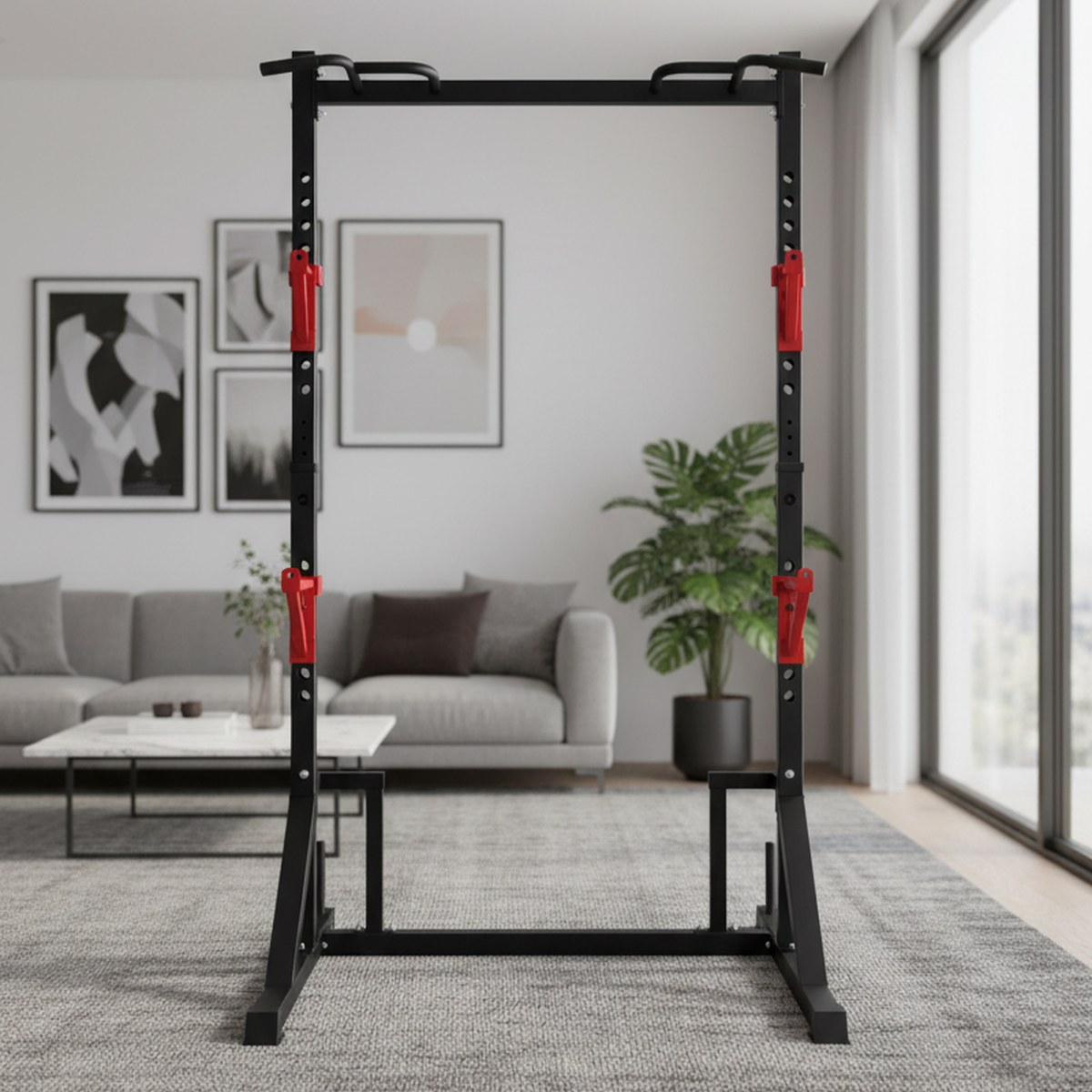 Adjustable Power Rack with Pul - Squat Rack Power ulasan dan harga