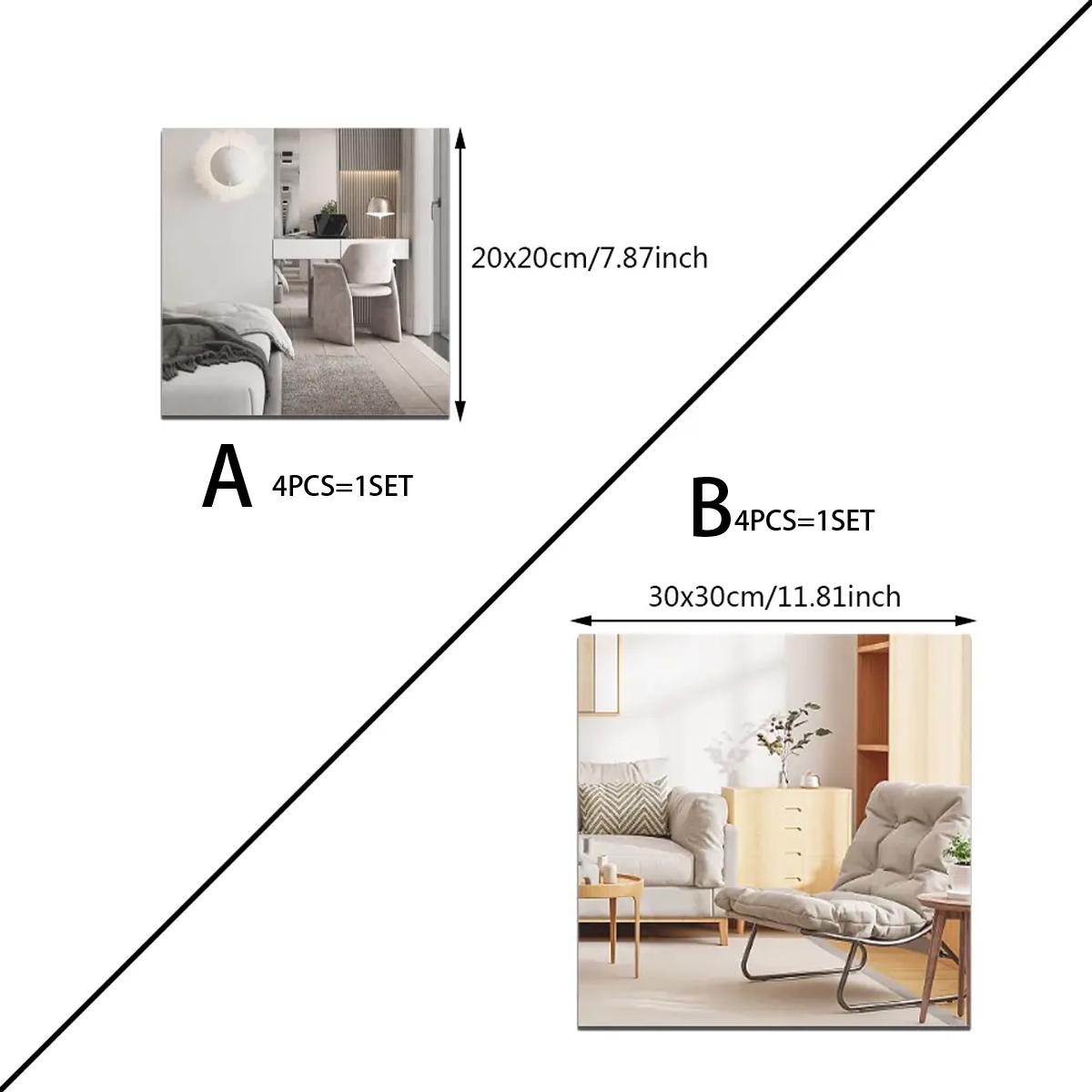 4Pcs Acrylic Mirror Wall Stick - Home Gym Kids ulasan dan harga