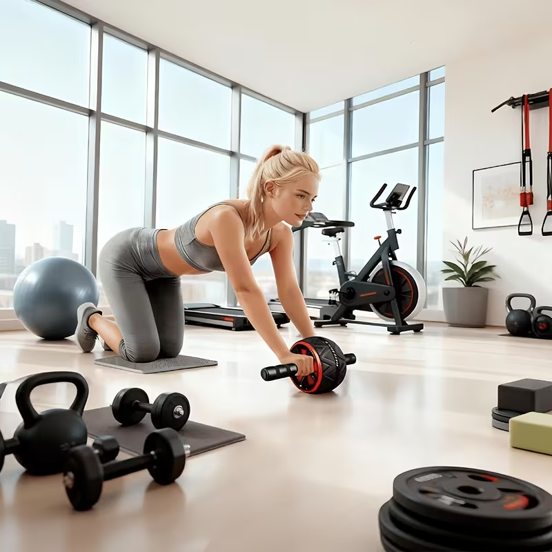 Ab Roller Wheel and Knee Mat,  - Home Gym On Carpet ulasan dan harga
