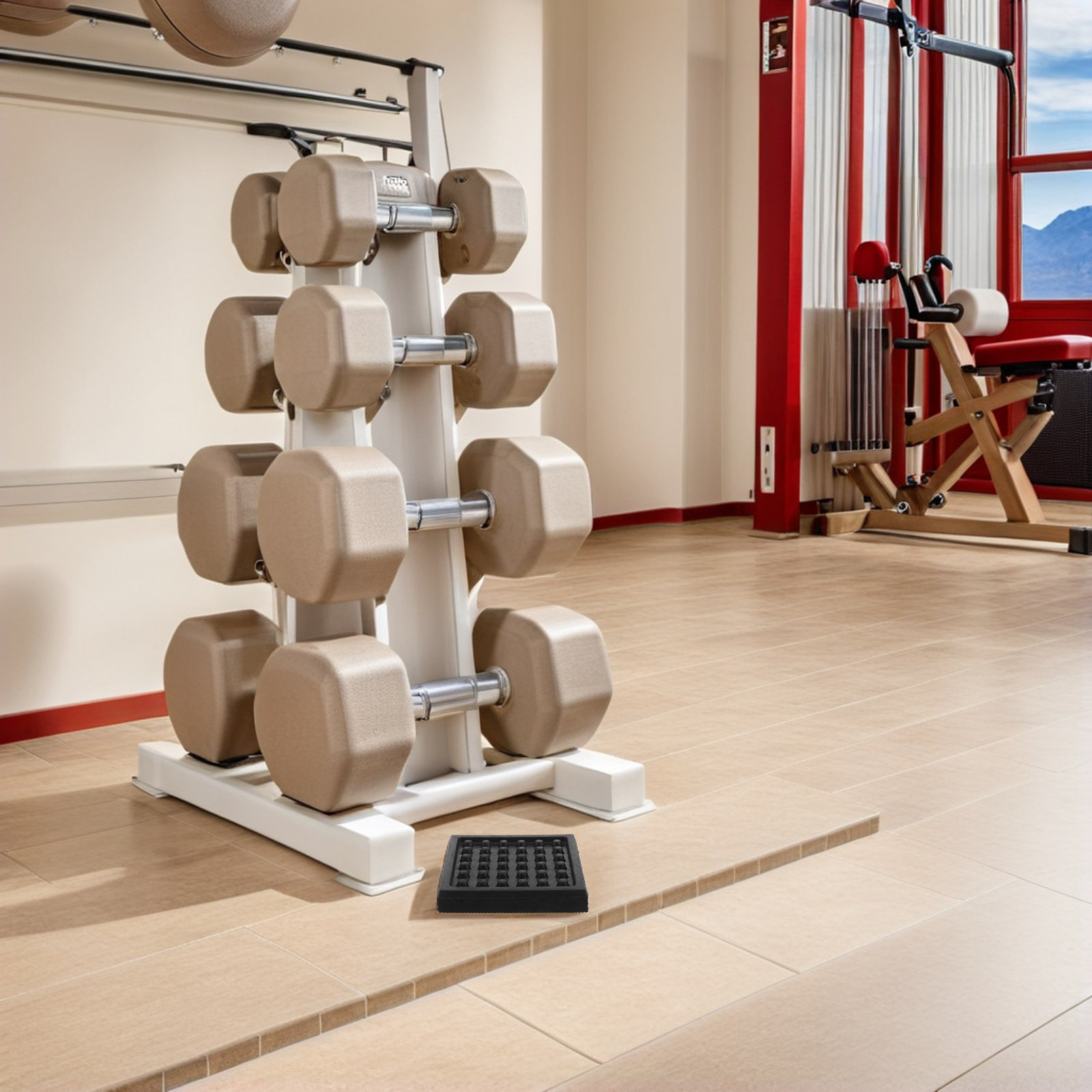 4Pcs Shock Absorption Treadmil - Home Gym Rubber Flooring ulasan dan harga