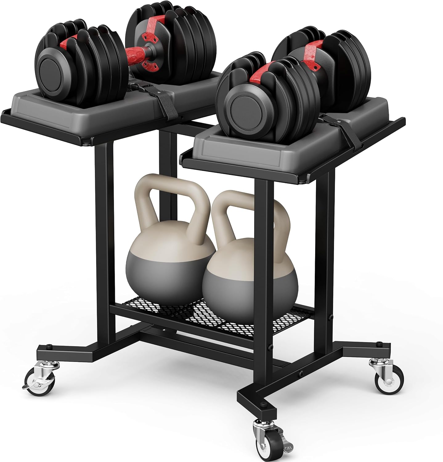 Adjustable Dumbbell Rack Stand - Home Gym Rubber Flooring ulasan dan harga