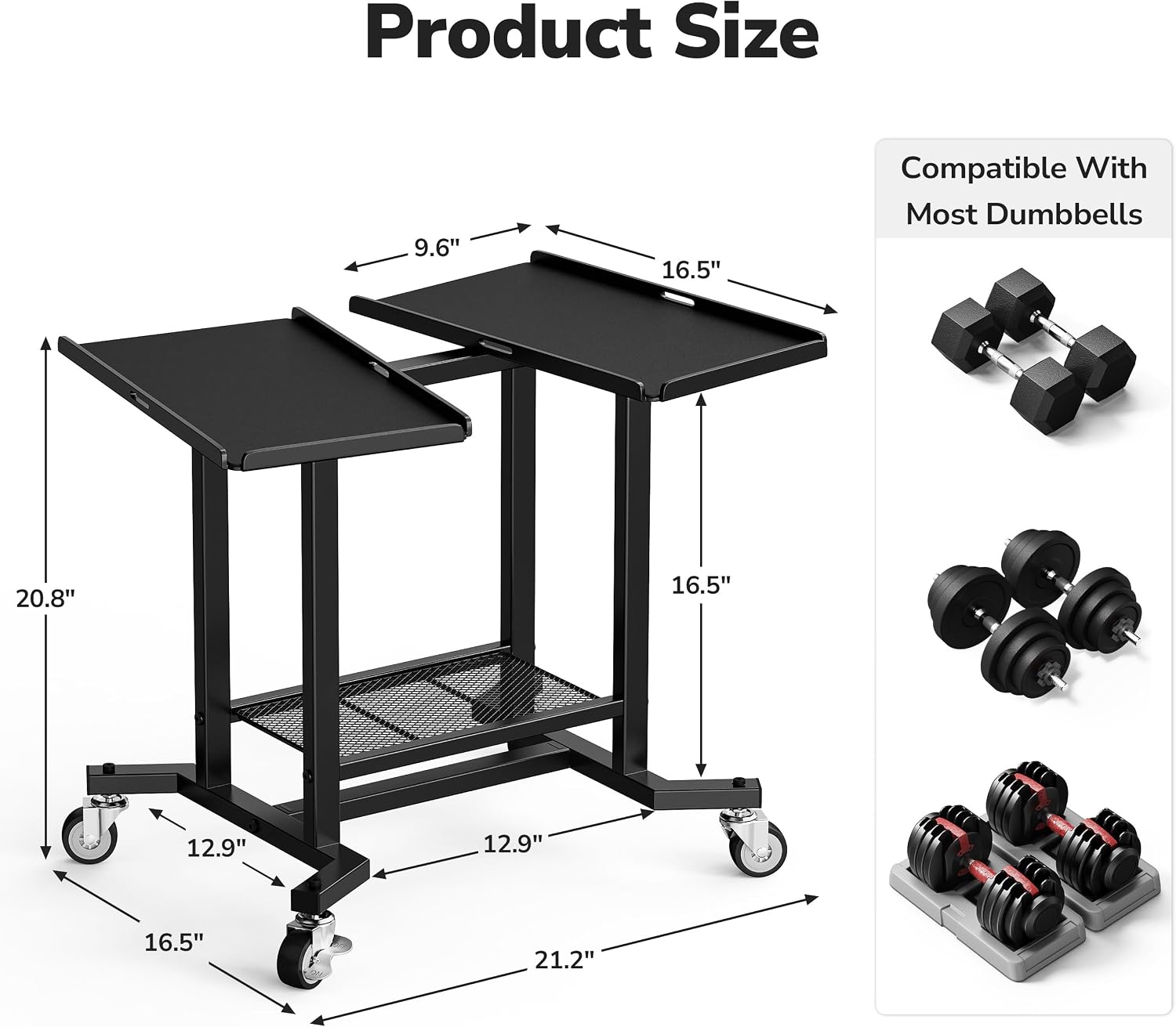 Adjustable Dumbbell Rack Stand - Home Gym Rubber Flooring ulasan dan harga