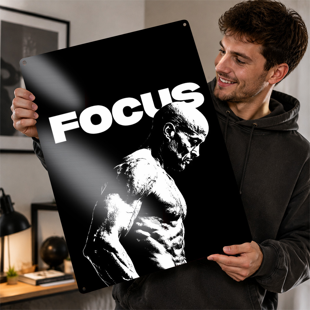 Bodybuilder Focus Quote Printe - Home Gym Custom ulasan dan harga