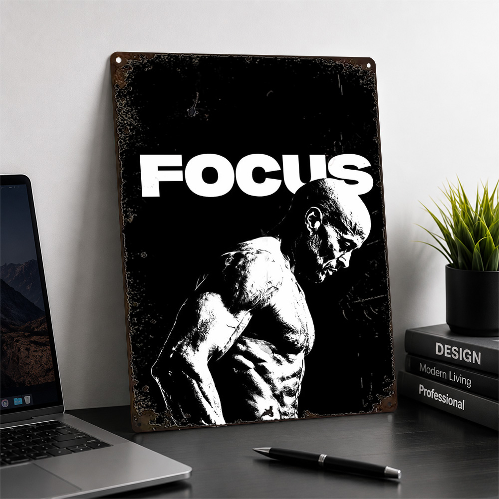Bodybuilder Focus Quote Printe - Home Gym Custom ulasan dan harga