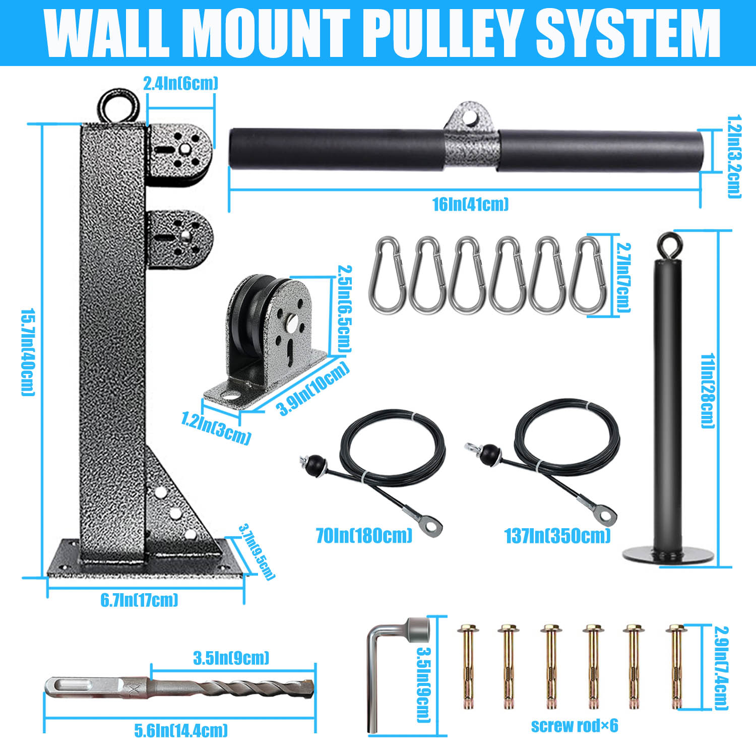 Fitness Wall Mounted Pulley Sy - Lat Pulldown Cable ulasan dan harga