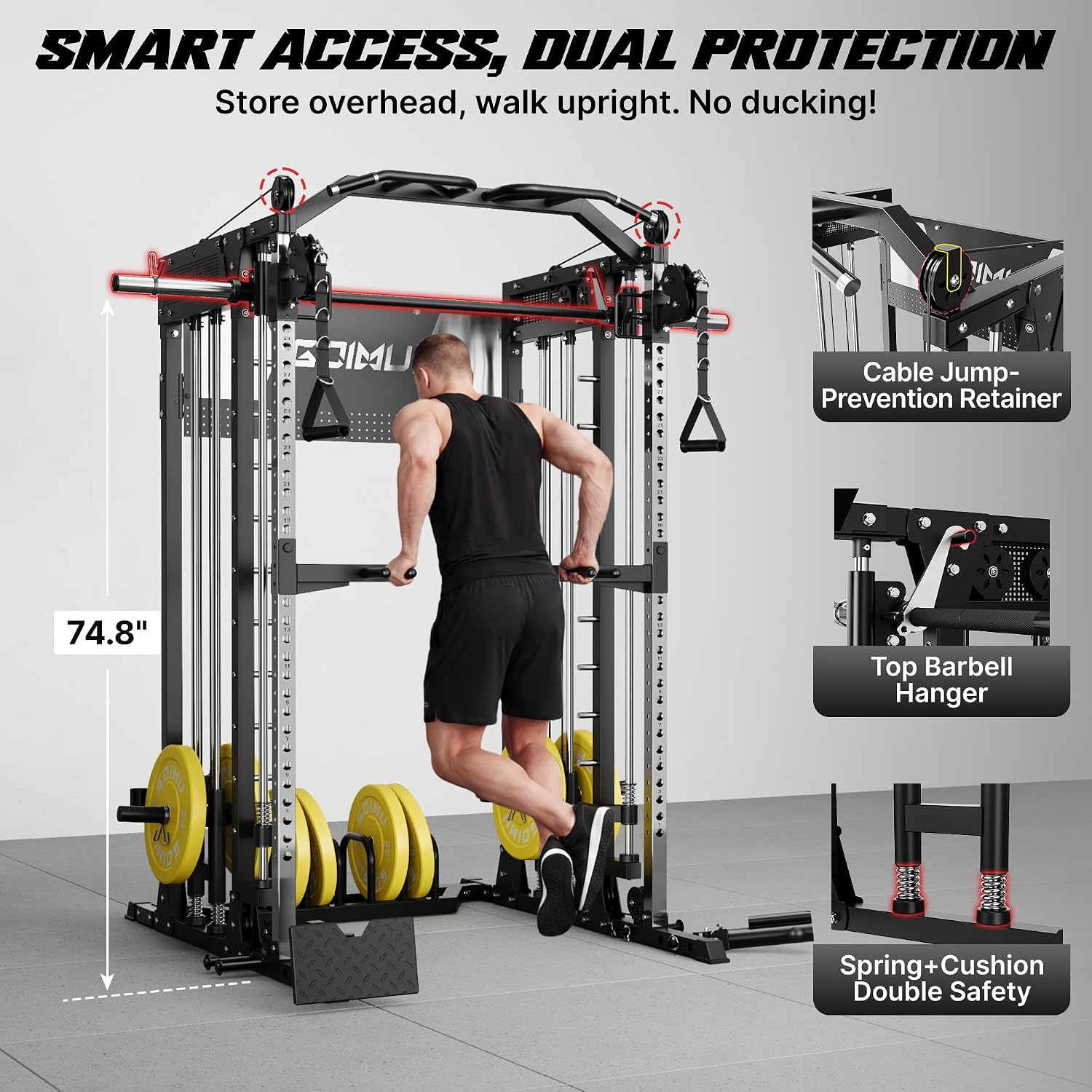 SM4 Smith Machine with Dual Pu - Home Gym Smith ulasan dan harga