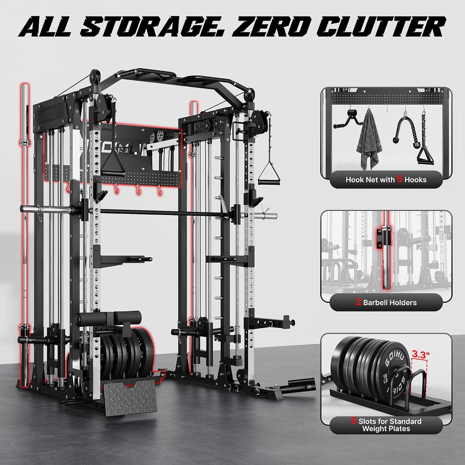 SM4 Smith Machine with Dual Pu - Home Gym Smith ulasan dan harga