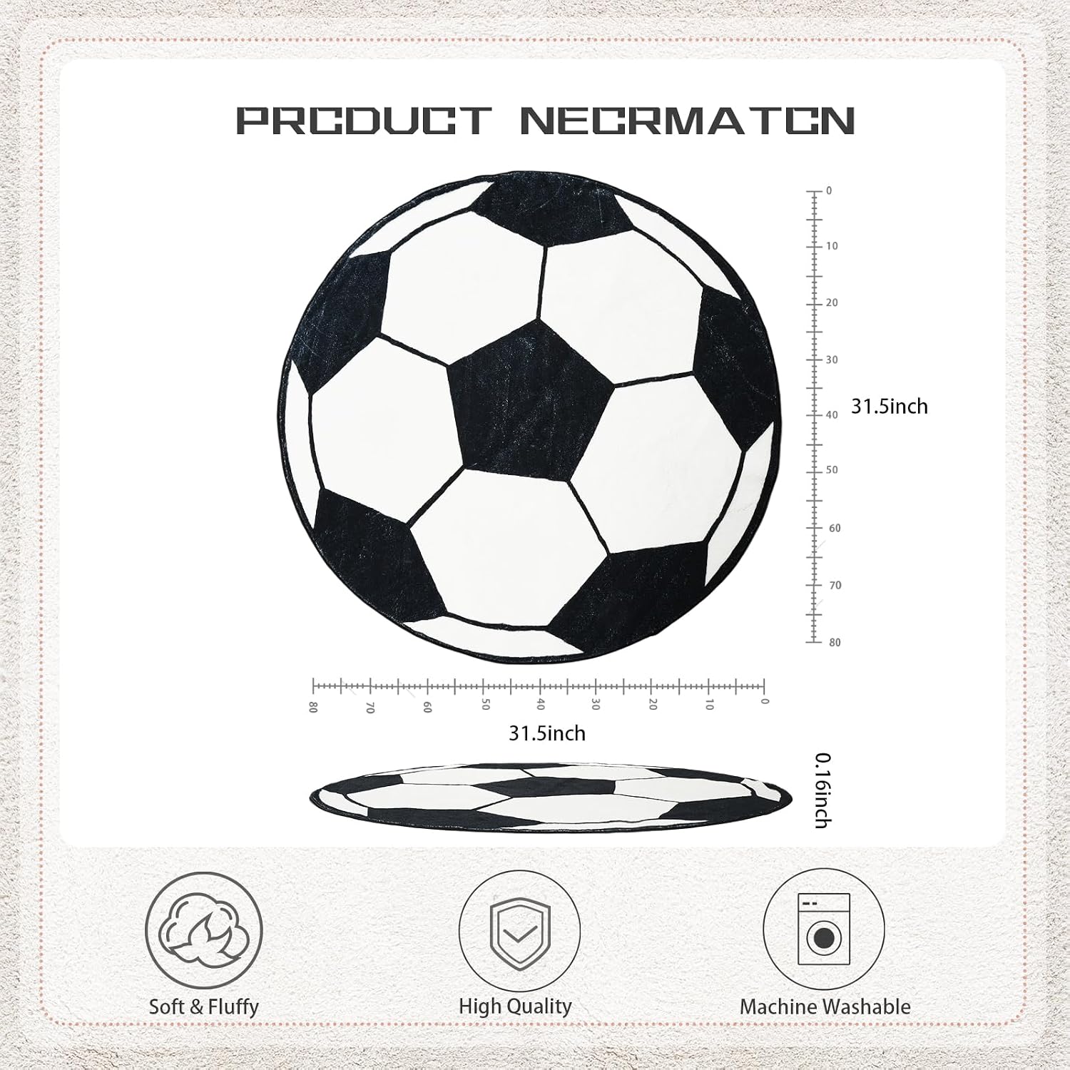 Plush Round Soccer Ball Design - Home Gym Kids ulasan dan harga
