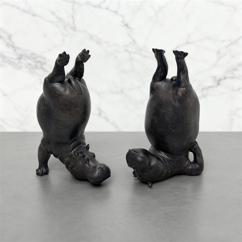 Yoga Hippo Resin Figurine Zen  - Home Gym Zen ulasan dan harga
